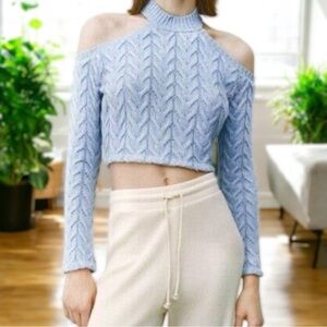Zara Cold Shoulder Crop Sweater